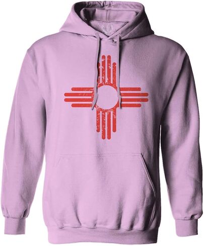0495. Vintage Retro New Mexico Zia Sun Symbol State Flag Sweatshirt Pullover Hoodie in Saudi Arabia