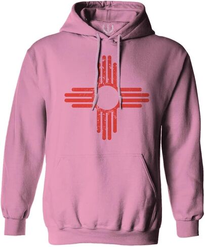 0495. Vintage Retro New Mexico Zia Sun Symbol State Flag Sweatshirt Pullover Hoodie in Saudi Arabia