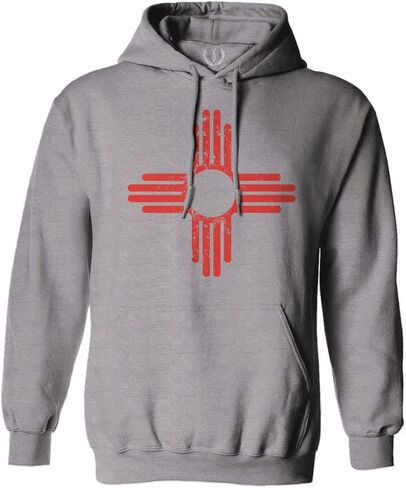 0495. Vintage Retro New Mexico Zia Sun Symbol State Flag Sweatshirt Pullover Hoodie in Saudi Arabia