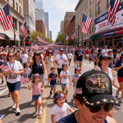 قبعة الولايات المتحدة الأمريكية للذكرى السنوية 250، نمط مطبوع ثلاثي الأبعاد لصليب الحرية النسر، 1776-2026 قبعات وطنية قابلة للتعديل in Kuwait