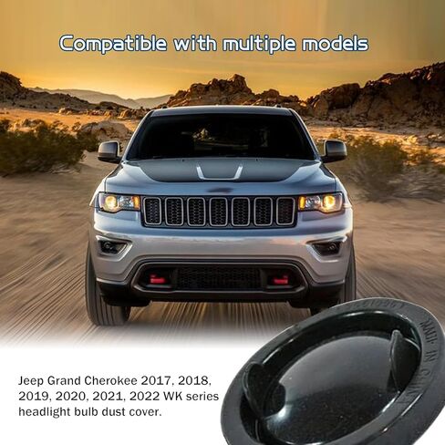 Headlight Dust Cover Cap 68354272AA for Jeep Grand Cherokee WK 2017-2022, Headlight Cover Protector Fit Headlamp Housing Replacement in Kuwait