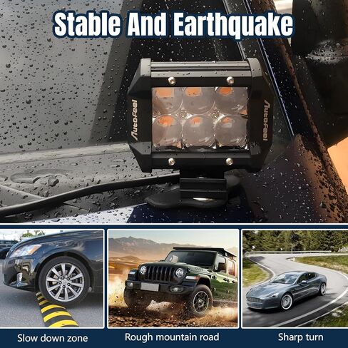 Hovom 2PCS Car LED Light Mounting Brackets, Stainless Steel LED Light Bar & Work Lights Fixing Base, Non-Destructive Adjustable Ditch Lights Brackets Hood Mount, Car Accessories in Kuwait