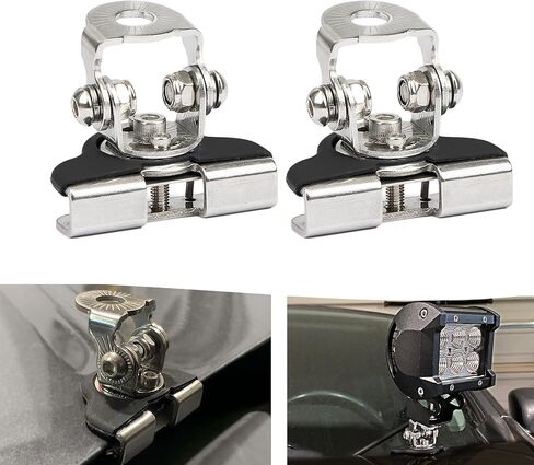 PSLER LED Light Bar Mounting Bracket Kit Pillar Hood Led Light Mount Clamp Bracket Holder Universal for Off Road Truck SUV Car Accessories Adjustable Shock-Absorbing No Drilling 304 Stainless Steel in Saudi Arabia