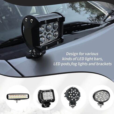PSLER LED Light Bar Mounting Bracket Kit Pillar Hood Led Light Mount Clamp Bracket Holder Universal for Off Road Truck SUV Car Accessories Adjustable Shock-Absorbing No Drilling 304 Stainless Steel in Saudi Arabia