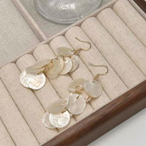 Handmade Natural Shell Dangle Earrings for Women – Boho Chic Lightweight Statement Drop Earrings, Beach-Inspired Jewelry for Casual & Elegant Looks in Saudi Arabia