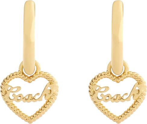 COACH Jewelry Women's Charming Charms Signature Heart Charm Huggie Earrings in Saudi Arabia