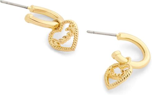 COACH Jewelry Women's Charming Charms Signature Heart Charm Huggie Earrings in Saudi Arabia