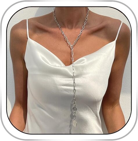 Medallion Paperclip Necklace for Women Gold Coin Y Shaped Necklace Holiday Hypoallergenic Jewelry Gifts Dresses Accessories in Kuwait