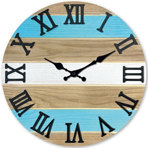 Solid Wood Wall Clock 12 Inch Battery Operated Silent Non Ticking Wall Cloks Retro Wood Classic Wall Clocks for Living Room Kitchen Wall Decor in Saudi Arabia