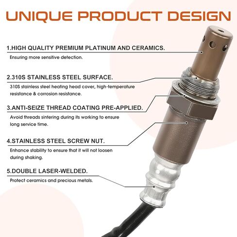 234-9041 Air Fuel Ratio Upstream O2 Oxygen Sensor Fit for Toyota 2003-2011 Camry 2001-2003 Highlander 2004-2008 Fit for Rav4 Solara Fit for Lexus 2007-2011 RX350 2010 RX450h 2007 ES350# 89467-06030 in Kuwait