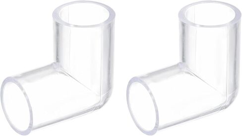 uxcell 4Pcs Clear Elbow Fitting, 20mm/0.79" 2 Way Acrylic Elbow 90 Degree L-Shaped Pipe Fitting Adapter for Connecting Water Pipes in Kuwait
