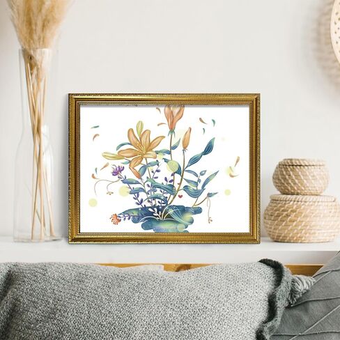 BESCRCL إطار صورة ذهبي مقاس 12x16، إطارات لعرض الحائط، إطار صورة ريفي عتيق مع أكريليك كريستالي مقاوم للكسر، 4 عبوات in Kuwait