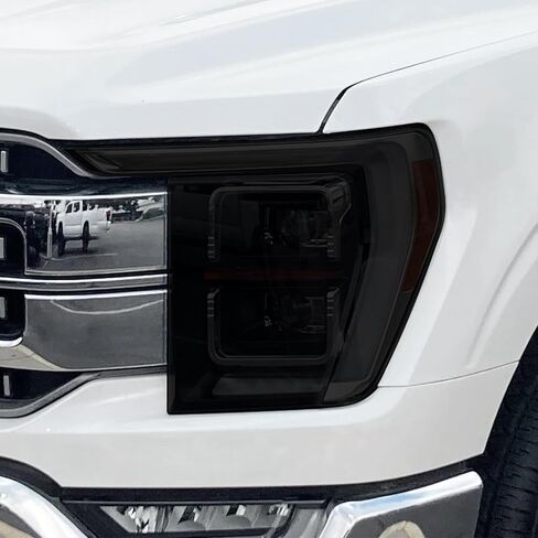 مجموعة تلوين المصابيح الأمامية الكاملة من BOGAR TECH DESIGNS متوافقة مع Ford F-150 F150 2021-2023، دخان داكن in Saudi Arabia