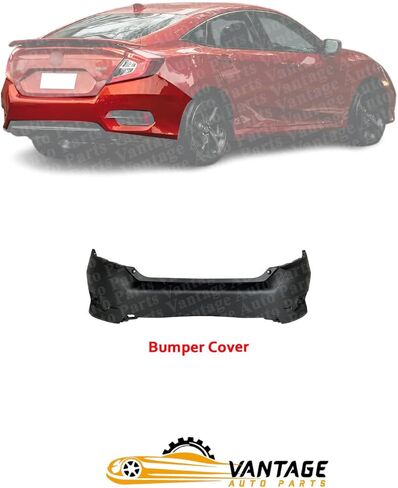 Rear Bumper Cover Compatible with Honda Civic Sedan 2016-2021 | DIRECT REPLACEMENT | Primed | Plastic | 04715TBAA00ZZ | ‎HO1100296 in Kuwait