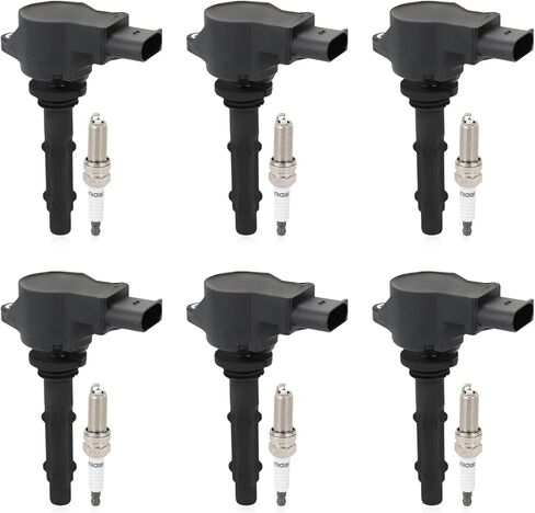 JDMON Set of 6 Ignition Coils and Spark Plugs Compatible with Dodge Sprinter 2500 3500 Mercedes-Benz C300 C350 CLK350 C230 S550 C280 E350 ML350 SLK280 2005-2012 2.5/3.0/3.5/4.7/5.5L Replace for UF535 in Saudi Arabia