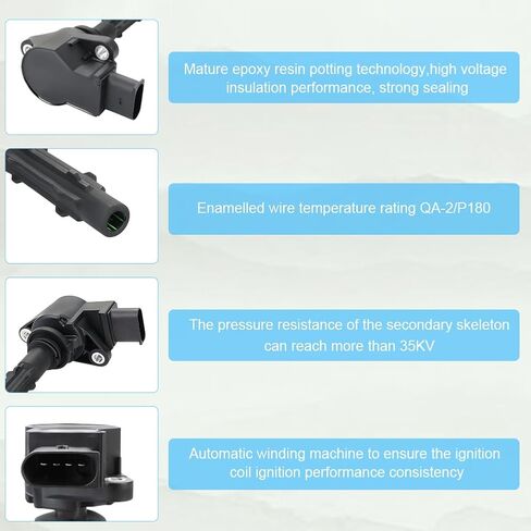 JDMON Set of 6 Ignition Coils and Spark Plugs Compatible with Dodge Sprinter 2500 3500 Mercedes-Benz C300 C350 CLK350 C230 S550 C280 E350 ML350 SLK280 2005-2012 2.5/3.0/3.5/4.7/5.5L Replace for UF535 in Saudi Arabia