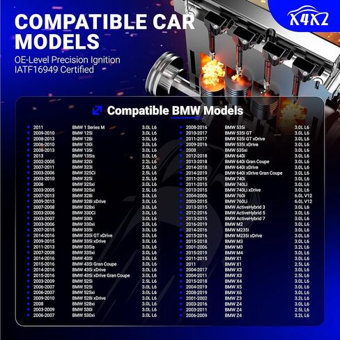 UF667 6 قطعة ملف الإشعال حزم ل BMW 128i 135i 323i 325i 330i 335i 525i 528i 550i 650i M5 M6 X3 X5 X6 Z4 Z8 2.5L 3.0L 4.4L 6.0L استبدال # 12137594596، 12138616153، 2505-484831، GN10571 in Saudi Arabia