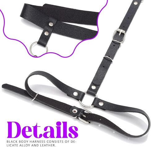 REETAN Leather Thigh Harness Fashion Rave Black Punk Body Accessories for Women in Saudi Arabia