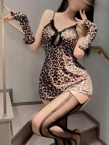 Sexy Lingerie for Women Naughty Lingerie Set Leopard Print Bodysuit Outfits Teddy Sheer Mesh Erotic Without Stockings（ One Size） in Saudi Arabia