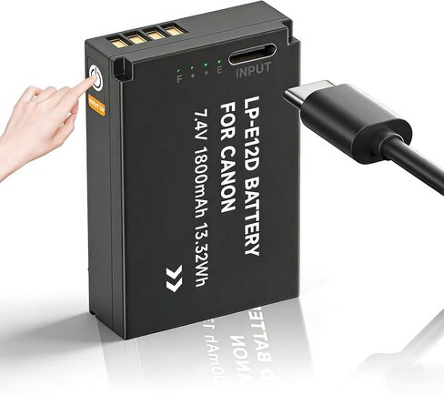 LP-E12 Battery,LP-E12 Lithium-ion Battery 3 Pack USB Direct Charging for Canon EOS-M, EOS M2, EOS M10, EOS M50, EOS M50 Mark II, EOS M100, EOS M200, SX70 HS, Rebel SL1 Digital Cameras in Kuwait