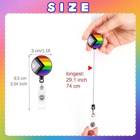GTOTd Rainbow Be Kind Pride Retractable Badge Reels（3 Pack） with ID Badge Holder.LGBTQ Cute Merch Gifts Party Supplies Badge Clip for Nurse Name Tag Card Key Wallet Men Women in Kuwait