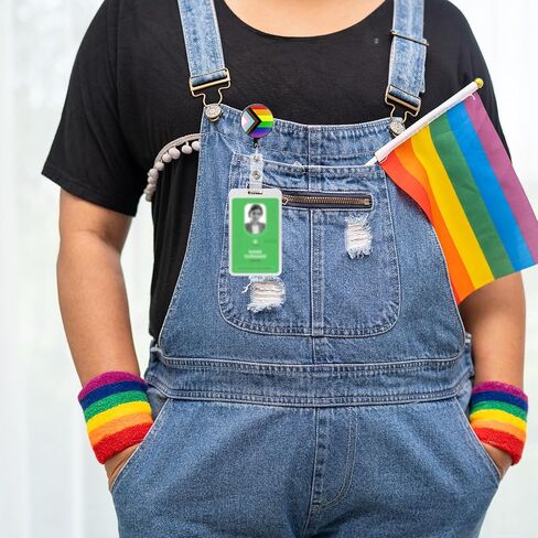 GTOTd Rainbow Be Kind Pride Retractable Badge Reels（3 Pack） with ID Badge Holder.LGBTQ Cute Merch Gifts Party Supplies Badge Clip for Nurse Name Tag Card Key Wallet Men Women in Kuwait