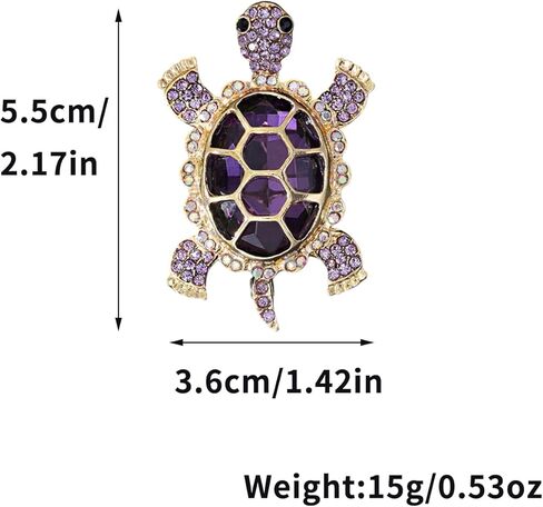 6pcs Turtle Brooch with Crystal Diamonds, Turtle Enamel Pin, Turtle Jewelry for Decorating Clothes in Kuwait