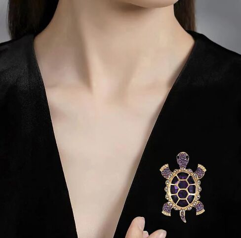 6pcs Turtle Brooch with Crystal Diamonds, Turtle Enamel Pin, Turtle Jewelry for Decorating Clothes in Kuwait