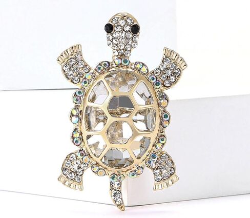 6pcs Turtle Brooch with Crystal Diamonds, Turtle Enamel Pin, Turtle Jewelry for Decorating Clothes in Kuwait
