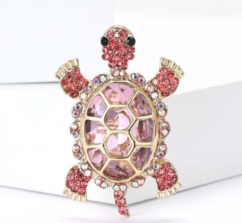 6pcs Turtle Brooch with Crystal Diamonds, Turtle Enamel Pin, Turtle Jewelry for Decorating Clothes in Kuwait