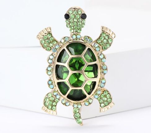 6pcs Turtle Brooch with Crystal Diamonds, Turtle Enamel Pin, Turtle Jewelry for Decorating Clothes in Kuwait