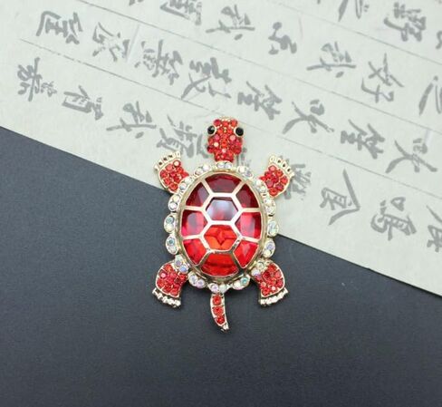 6pcs Turtle Brooch with Crystal Diamonds, Turtle Enamel Pin, Turtle Jewelry for Decorating Clothes in Kuwait