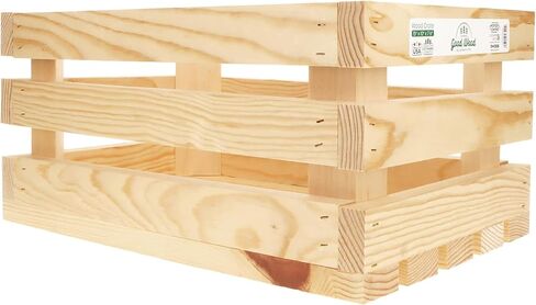 LEISURE ARTS Good Wood Wooden Crate, wood crate white, wood crates for display, wood crates for storage, wooden crates white finish, 18" x 12.5" x 9.5" in Saudi Arabia