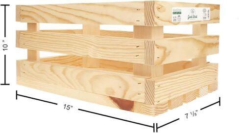 LEISURE ARTS Good Wood Wooden Crate, wood crate white, wood crates for display, wood crates for storage, wooden crates white finish, 18" x 12.5" x 9.5" in Saudi Arabia