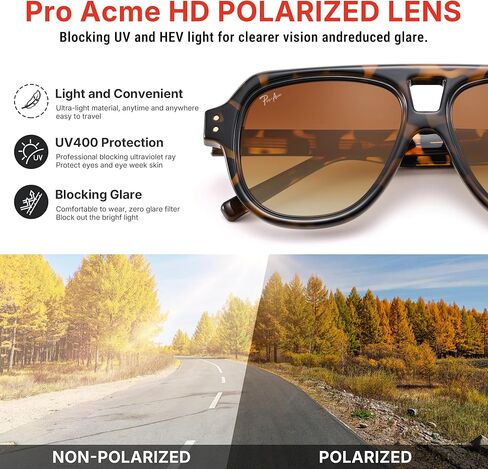 نظارة شمسية Pro Acme Retro Polarized Aviator للنساء والرجال، نظارات شمسية كبيرة الحجم بظلال الطيار المربعة في السبعينيات in Kuwait