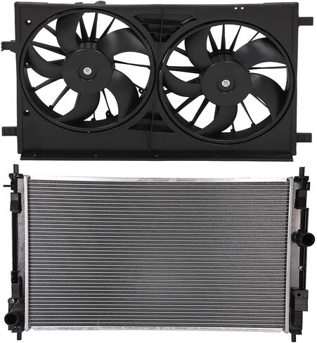 Radiator Cooling Fan Fit 2011-2014 for Chrysler 200 2.4L 2011-2014 for Chrysler 200 3.6L 2007-2010 for Chrysler Sebring 2.4L 621570 Black in Saudi Arabia