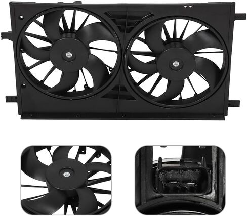 Radiator Cooling Fan Fit 2011-2014 for Chrysler 200 2.4L 2011-2014 for Chrysler 200 3.6L 2007-2010 for Chrysler Sebring 2.4L 621570 Black in Saudi Arabia