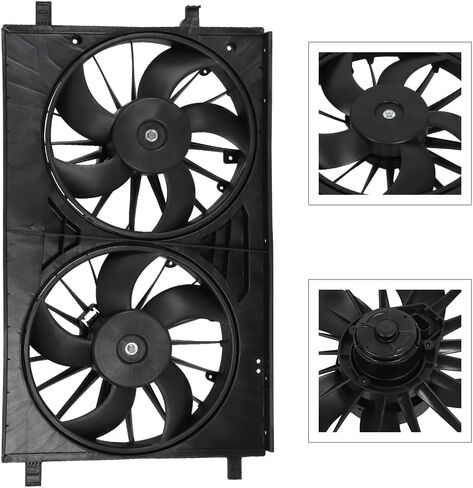 Radiator Cooling Fan Fit 2011-2014 for Chrysler 200 2.4L 2011-2014 for Chrysler 200 3.6L 2007-2010 for Chrysler Sebring 2.4L 621570 Black in Saudi Arabia