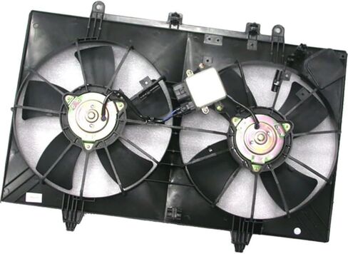 Dual Radiator and Condenser Fan Assembly for Infiniti M35 2006 2007 2008 1 Pcs Replacement 21481EH11A in Saudi Arabia
