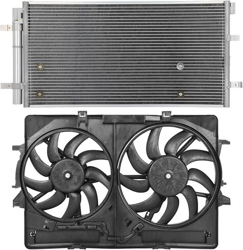 Cooling Fan Assembly Compatible with 2011-2012 for Audi for A4 1.8L 2013-2015 for Audi for S4 3.0L,Radiator Fan Direct Fit Replacement for Engine Cooling Fan & Engine A/C Condenser in Saudi Arabia