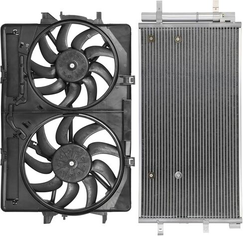 Cooling Fan Assembly Compatible with 2011-2012 for Audi for A4 1.8L 2013-2015 for Audi for S4 3.0L,Radiator Fan Direct Fit Replacement for Engine Cooling Fan & Engine A/C Condenser in Saudi Arabia