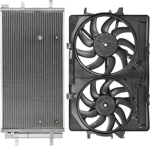 Cooling Fan Assembly Compatible with 2011-2012 for Audi for A4 1.8L 2013-2015 for Audi for S4 3.0L,Radiator Fan Direct Fit Replacement for Engine Cooling Fan & Engine A/C Condenser in Saudi Arabia