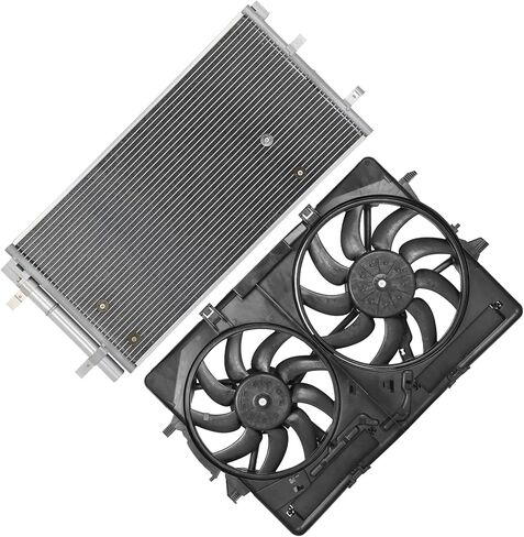Cooling Fan Assembly Compatible with 2011-2012 for Audi for A4 1.8L 2013-2015 for Audi for S4 3.0L,Radiator Fan Direct Fit Replacement for Engine Cooling Fan & Engine A/C Condenser in Saudi Arabia