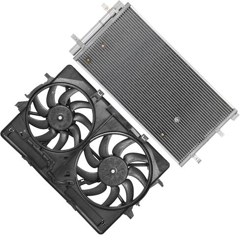 Cooling Fan Assembly Compatible with 2011-2012 for Audi for A4 1.8L 2013-2015 for Audi for S4 3.0L,Radiator Fan Direct Fit Replacement for Engine Cooling Fan & Engine A/C Condenser in Saudi Arabia