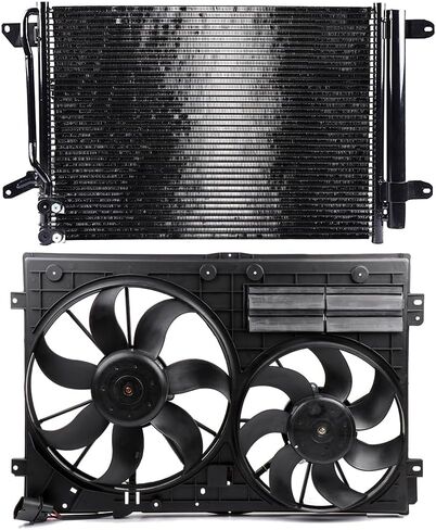 Cooling Fan Assembly Compatible with 2012-2014 for Volkswagen for Beetle 2.0L 2011 for Jetta 2.5L,Radiator Fan Direct Fit Replacement for Engine Cooling Fan & Engine A/C Condenser in Saudi Arabia