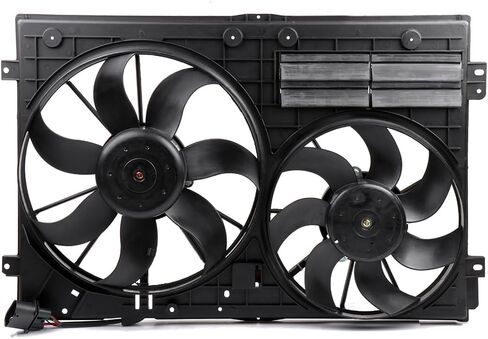 Cooling Fan Assembly Compatible with 2012-2014 for Volkswagen for Beetle 2.0L 2011 for Jetta 2.5L,Radiator Fan Direct Fit Replacement for Engine Cooling Fan & Engine A/C Condenser in Saudi Arabia