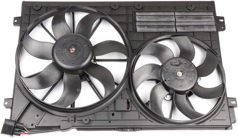 Cooling Fan Assembly Compatible with 2012-2014 for Volkswagen for Beetle 2.0L 2011 for Jetta 2.5L,Radiator Fan Direct Fit Replacement for Engine Cooling Fan & Engine A/C Condenser in Saudi Arabia