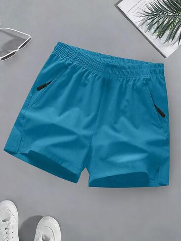 Boys' Casual Shorts 1-Pack, Athletic Summer Shorts Elastic Waistband Activewear for Sports and Outdoor Lightblue in Saudi Arabia