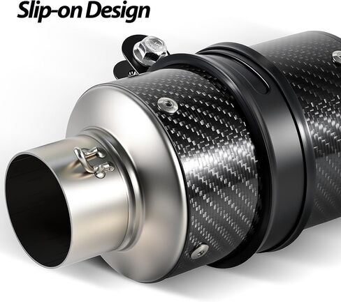 Motorcycle Exhaust, 2 inch Inlet Motorcycle Muffler, Slip On Muffler Exhaust with Mid Pipe, Fits Honda Kawasaki Z900 GSXR750 CBR650 more in Kuwait