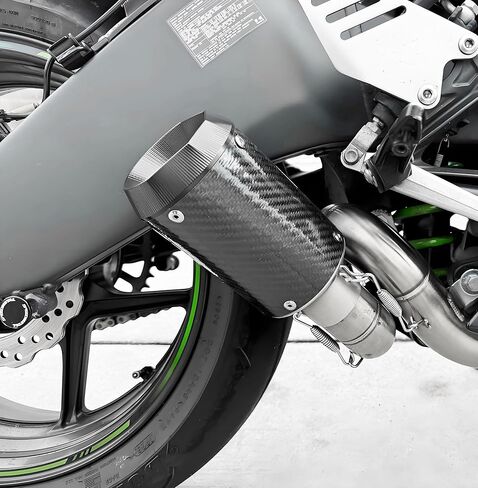 Motorcycle Exhaust, 2 inch Inlet Motorcycle Muffler, Slip On Muffler Exhaust with Mid Pipe, Fits Honda Kawasaki Z900 GSXR750 CBR650 more in Kuwait